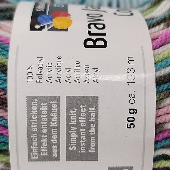 Coach Schachenmayr SMC Bravo Jacquard 254 Yds 4  Hanks Rainbow Acrylic Yarn - Picture 11 of 13